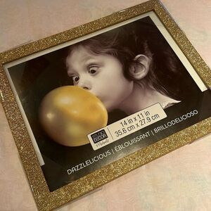 Frame Art Picture Dazzlelicious Gold Glitter 14” X 11”